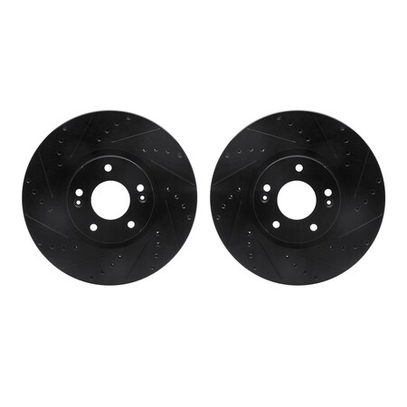 Dynamic Friction Co Rotors-Drilled and Slotted-Black, Zinc Plated black, Zinc Coated, 8002-03033 8002-03033